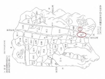 図21赤坂字別古地図縮写（音羽町誌より）画像