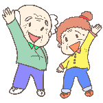 元気な高齢者男女2名のイメージイラスト