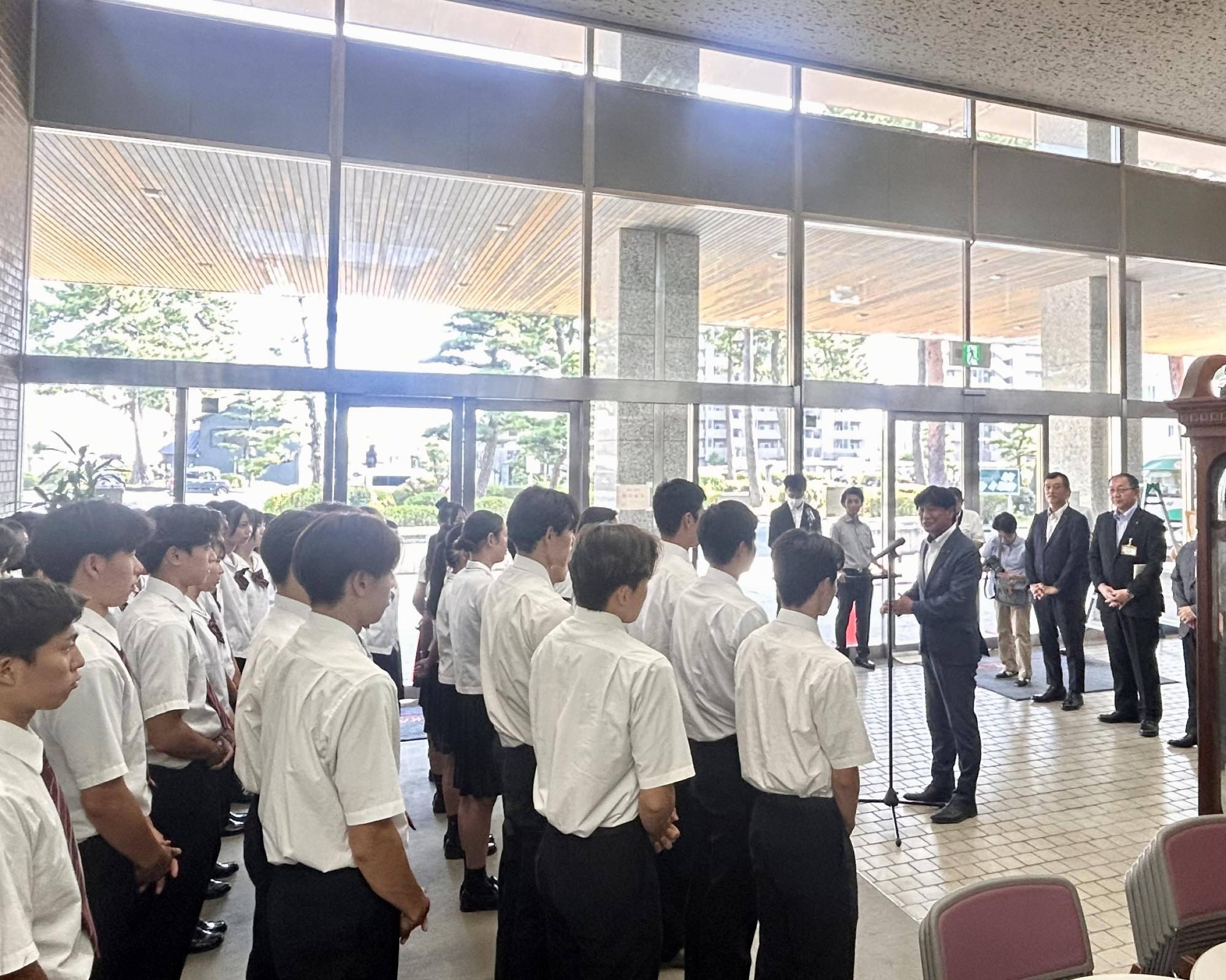 250805令和7年度全国高等学校総合体育大会水泳競技大会・JAPAN CUP2025チアリーディング日本選手権大会出場者合同激励会
