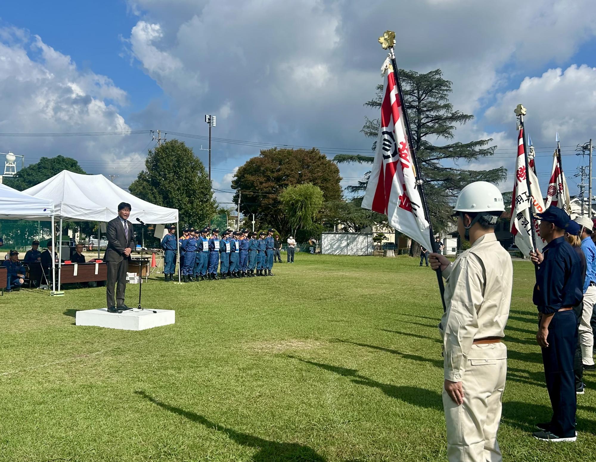 豊川市自衛消防隊ポンプ操法大会開会式