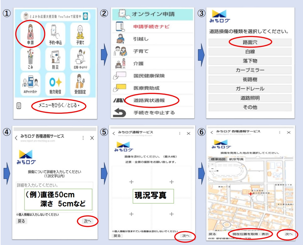 ライン通報画面