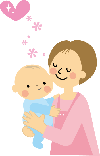 母親と赤ちゃんのイラスト