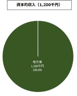 資本的収入グラフ:地方債1,200千円、計1,200千円