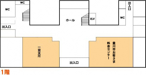 一宮庁舎1階の案内図