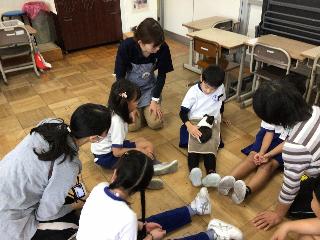 動物ふれあい体験のようす