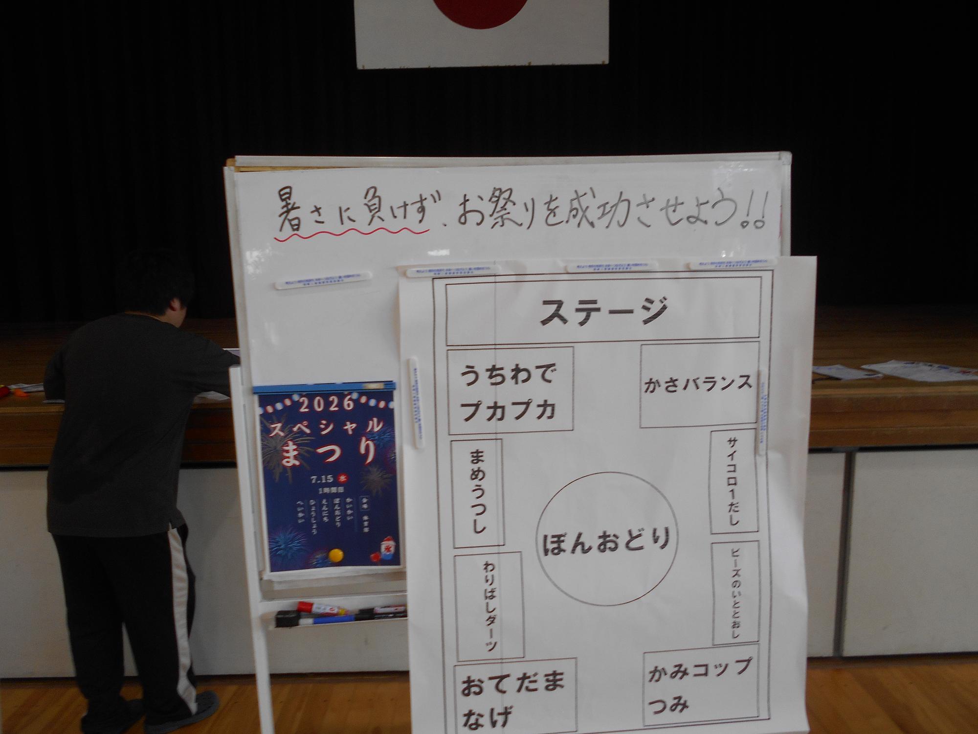 暑さに負けずお祭りを成功させよう。