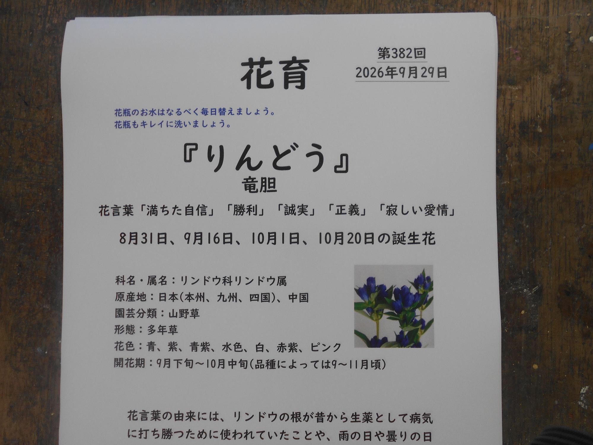 花の説明もくれます。