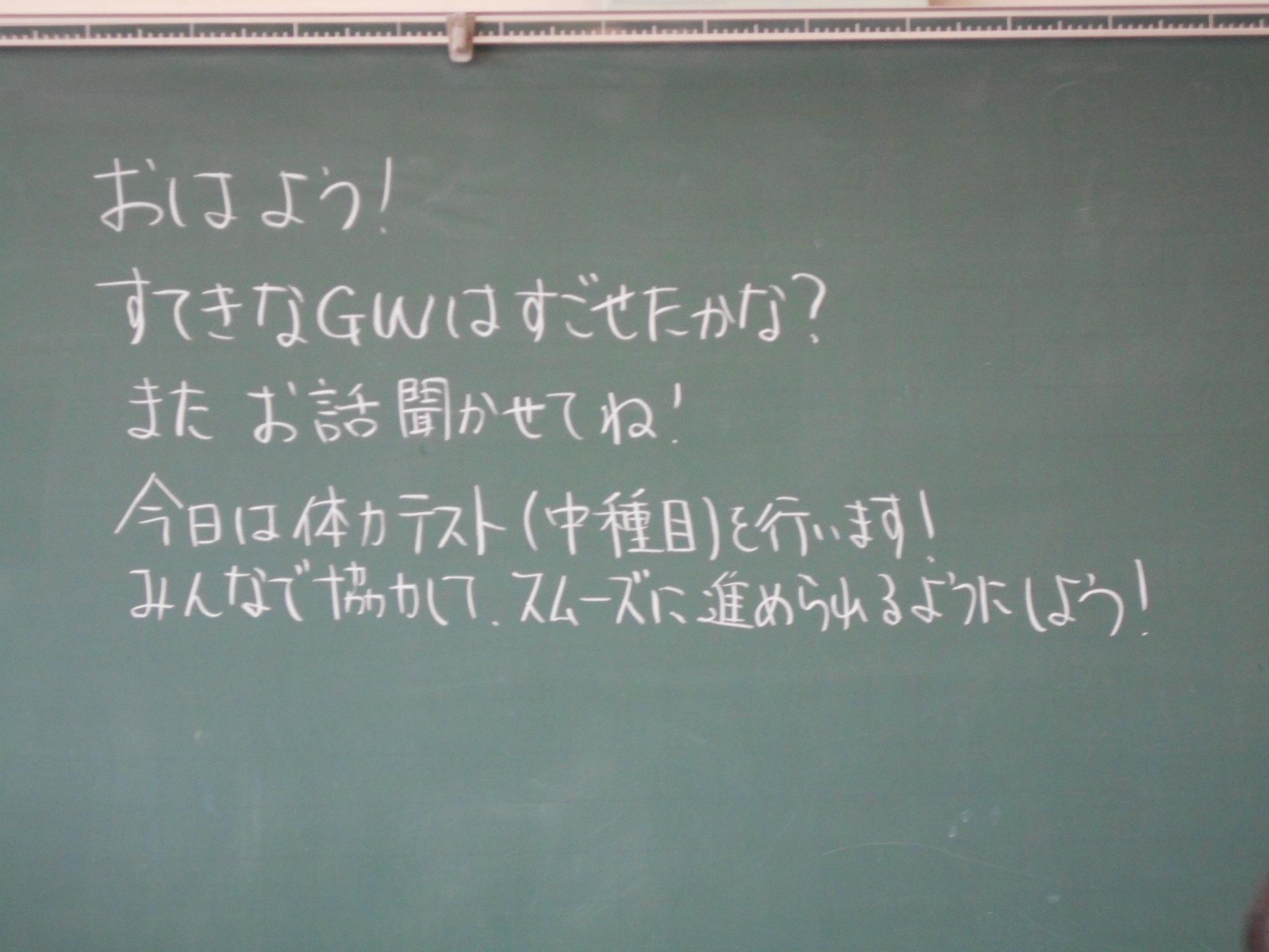 今日の予定が書かれています。