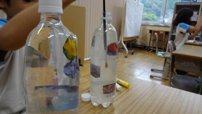 ペットボトルに貼ると透けてる感じもきれいだね！