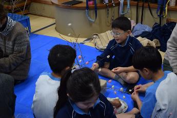 大きすぎないように、たくさんつけます