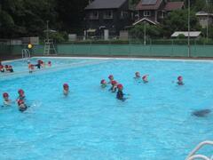 プールに入っている子供たちの写真