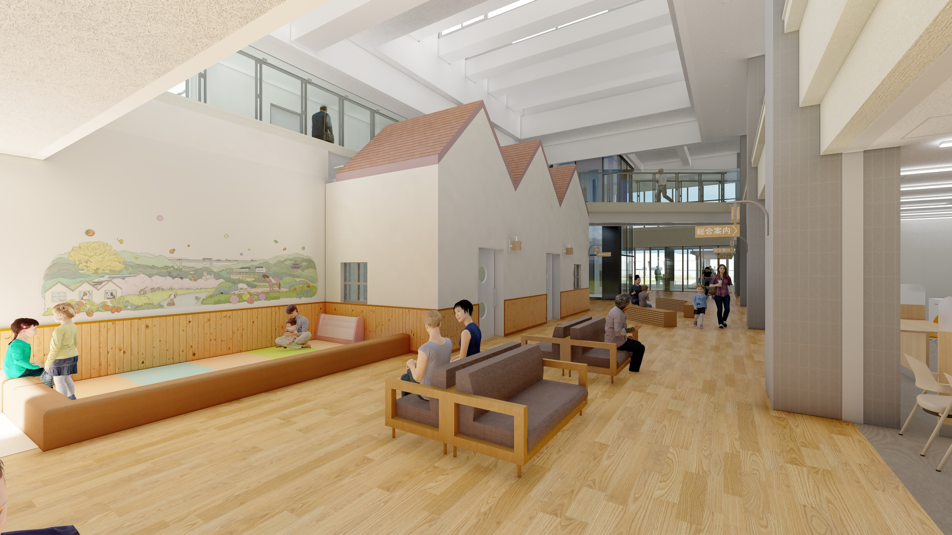 総合保健センターのキッズコーナーのパース画像