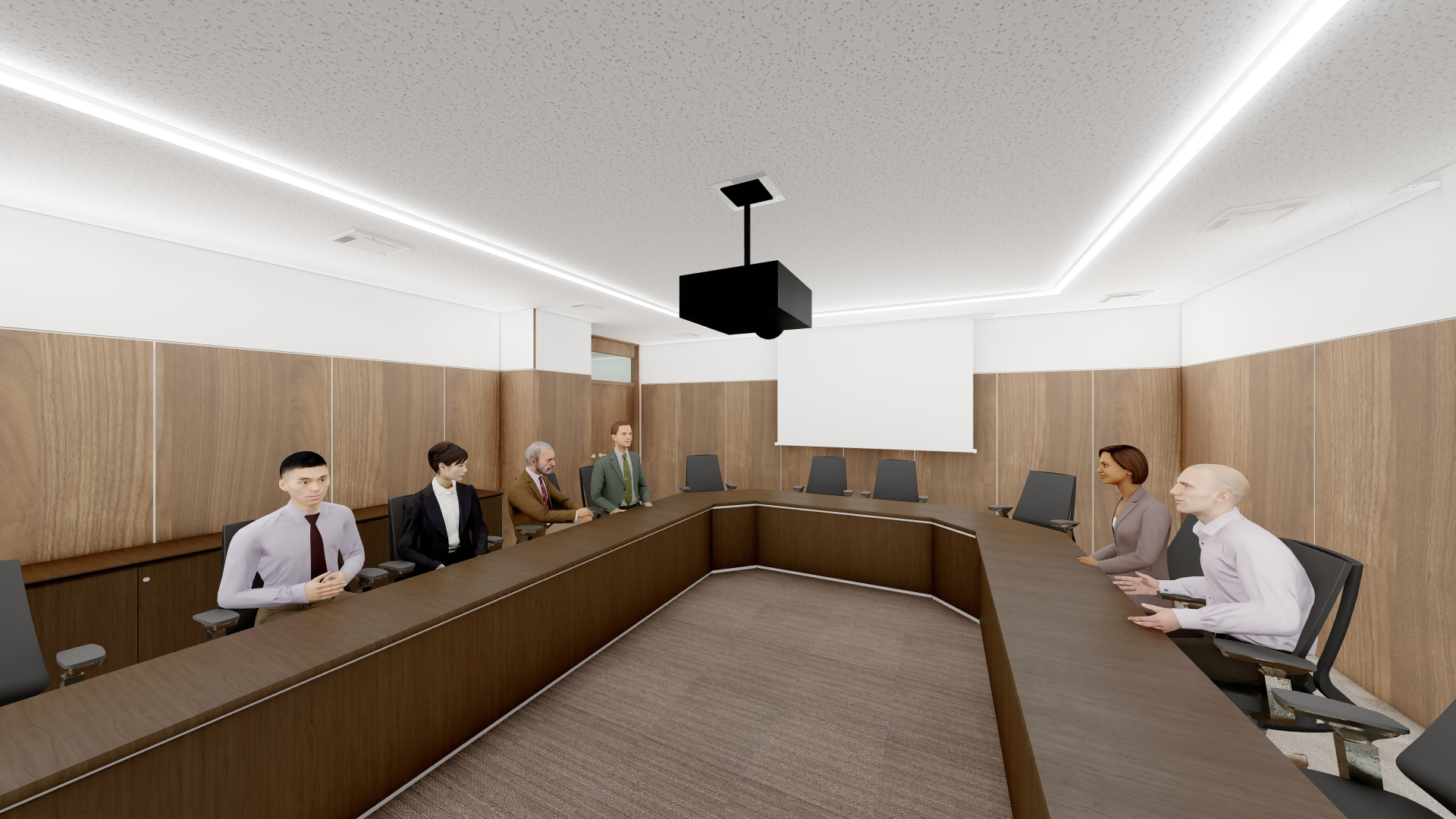 三師会事務局の小会議室のパース画像