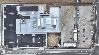 総合保健センターの上空から撮影した写真