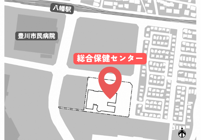 総合保健センターの所在地を示した地図