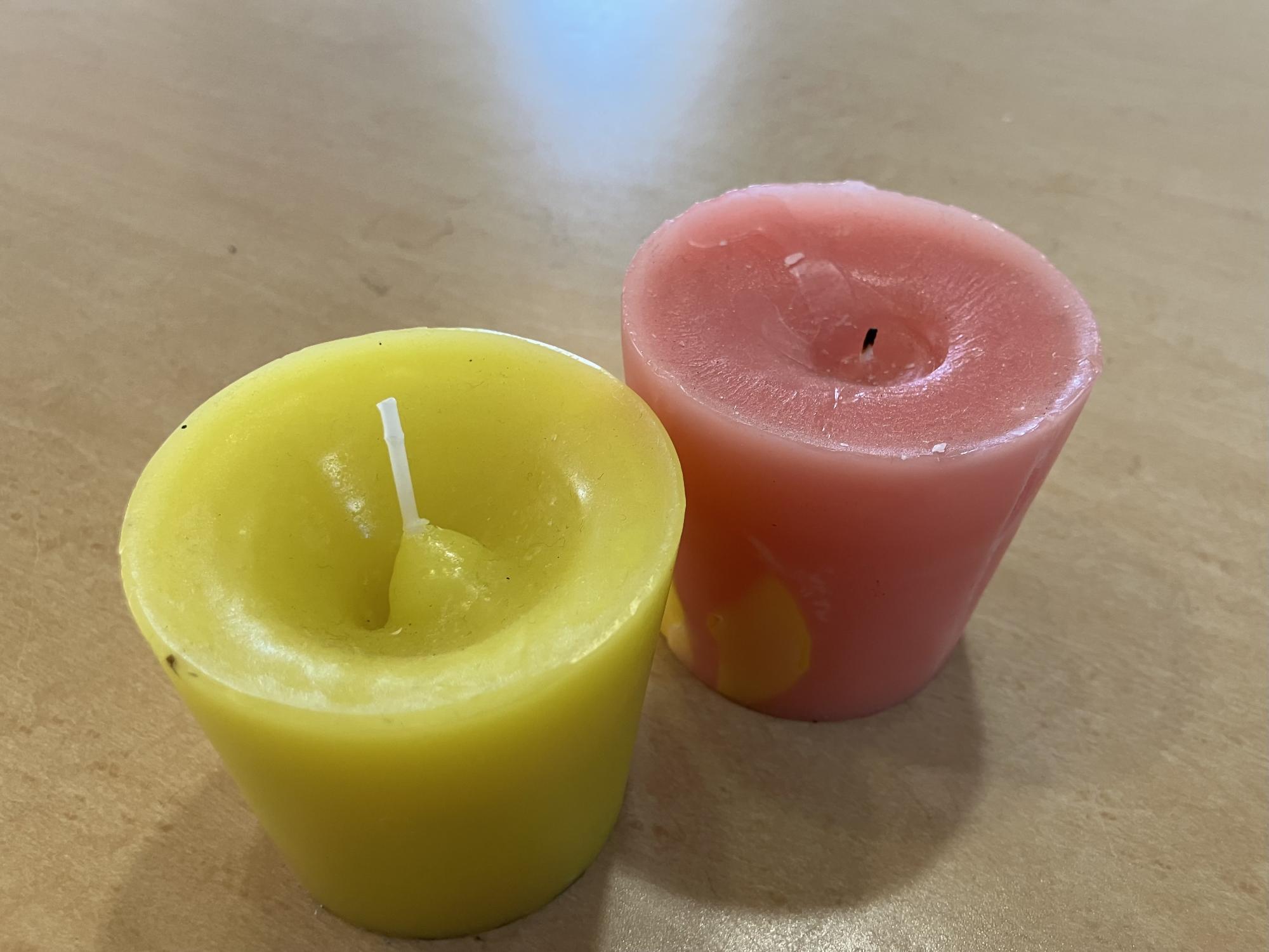 アロマキャンドルの完成品