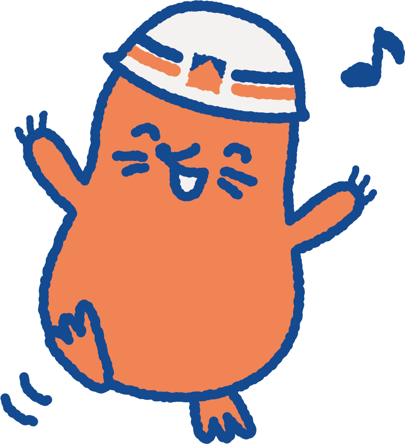 岡田建設のキャラクターおかもぐのイラスト