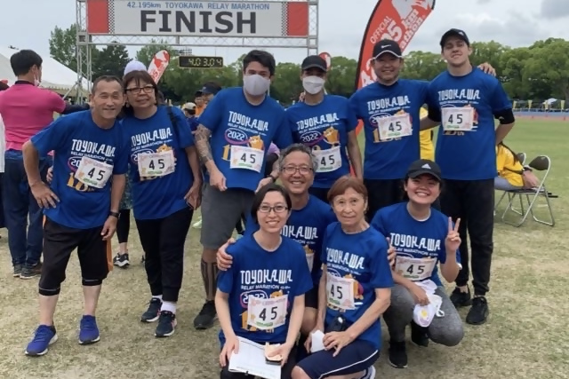 長年、多国籍チームとして参加している豊川リレーマラソンで