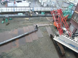 基礎杭打ちの準備