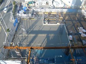 2階躯体（2階柱壁、3階床）コンクリート打設完了