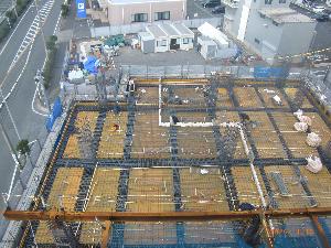 3階 梁・スラブ配筋完了